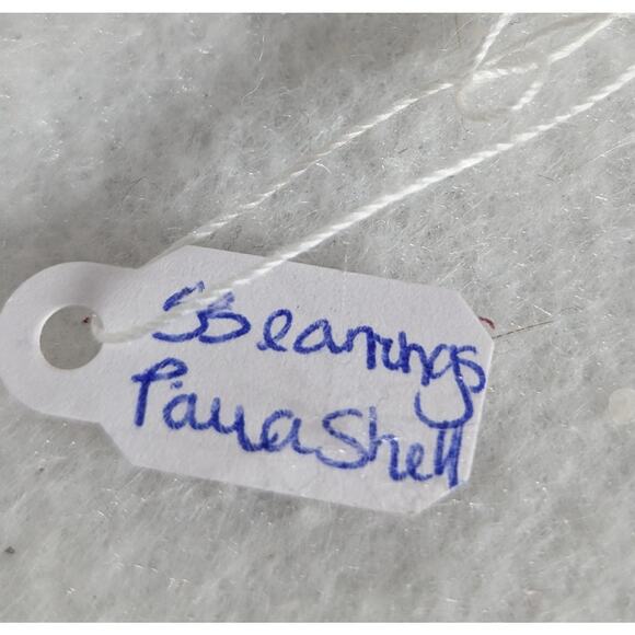 Sterling silver Paua shell cabochon bezel set French wire 2.25"X .50"Dangle OOAK - Picture 7 of 10